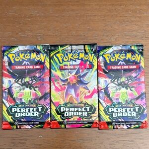 Pokemon Mega Evolution Perfect Order 3 pack bundle